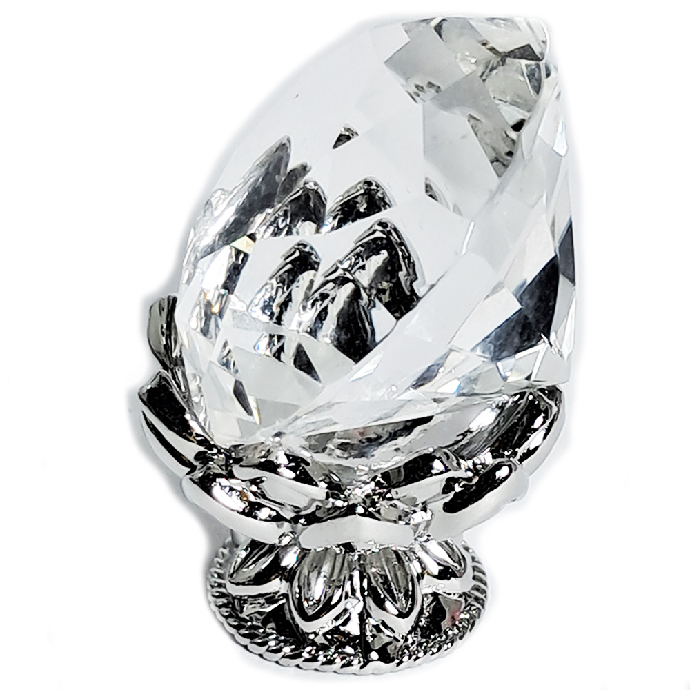 穩鑽{賺}水晶鑽石3公分&銀蓮花座【十方】152405