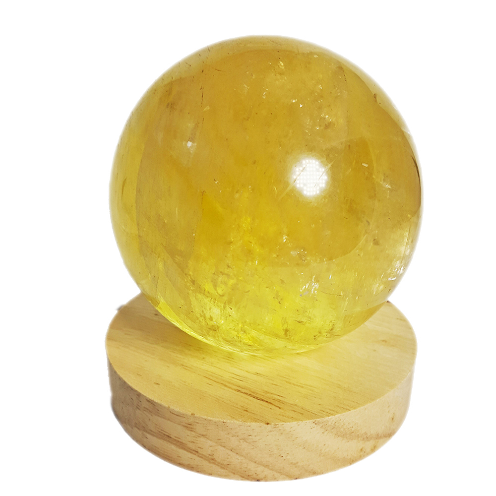 黃冰晶球9公分&led燈座【十方】152419
