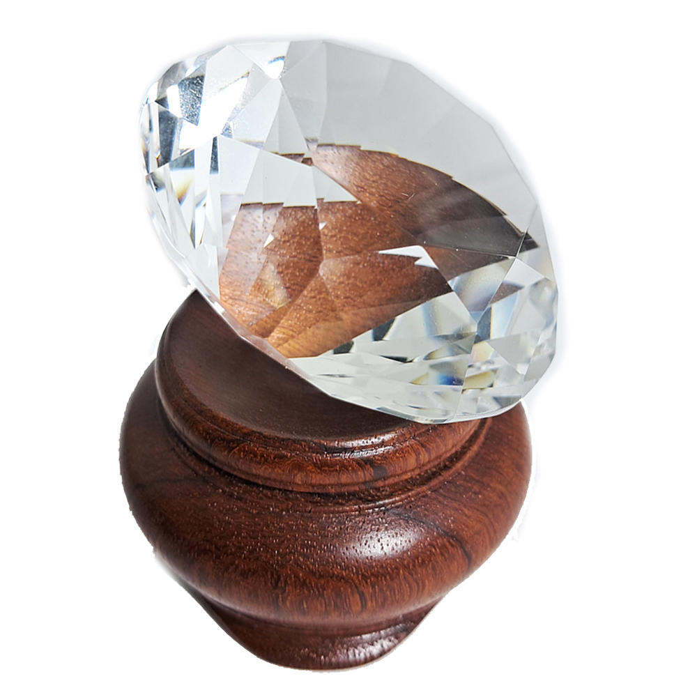 水晶鑽石{穩賺}5公分&花梨木球座【十方】152530