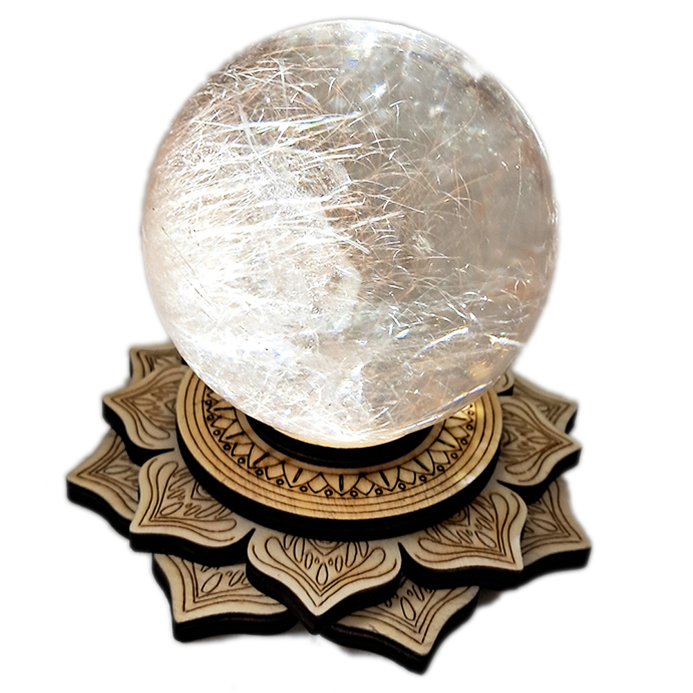 紅髮晶球8公分&led燈座【十方】152484