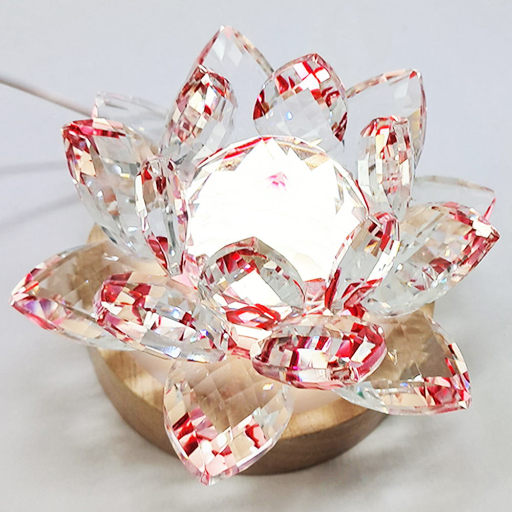 水晶蓮花40#紅&Led燈座1座【十方】152640