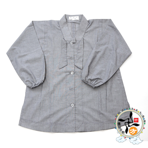 女居士服{麻紗布}塑扣夏裝L台【十方】112468