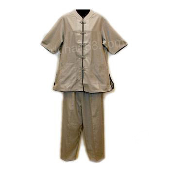 女居士服{滾黑邊} 三花扣 短袖XL台製【十方】143353