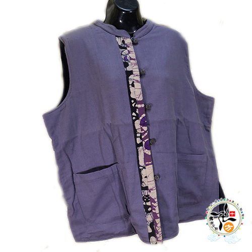 浪漫紫 鋪棉 背心中國服{特價出清}【十方】145622