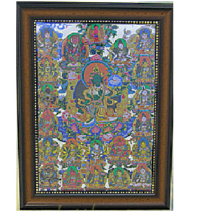 廿一度母唐卡A4相框{銀色}【十方】115816