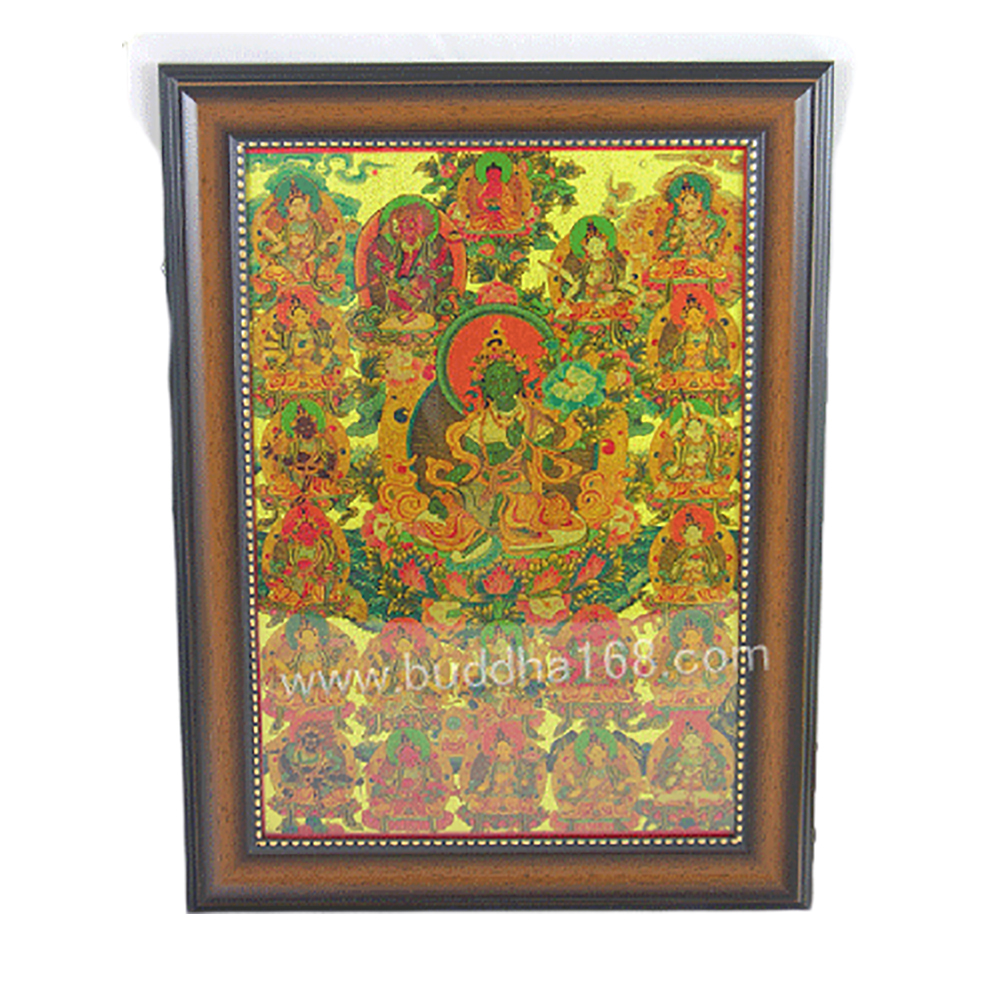 綠度母唐卡A4相框{金色}【十方】114671