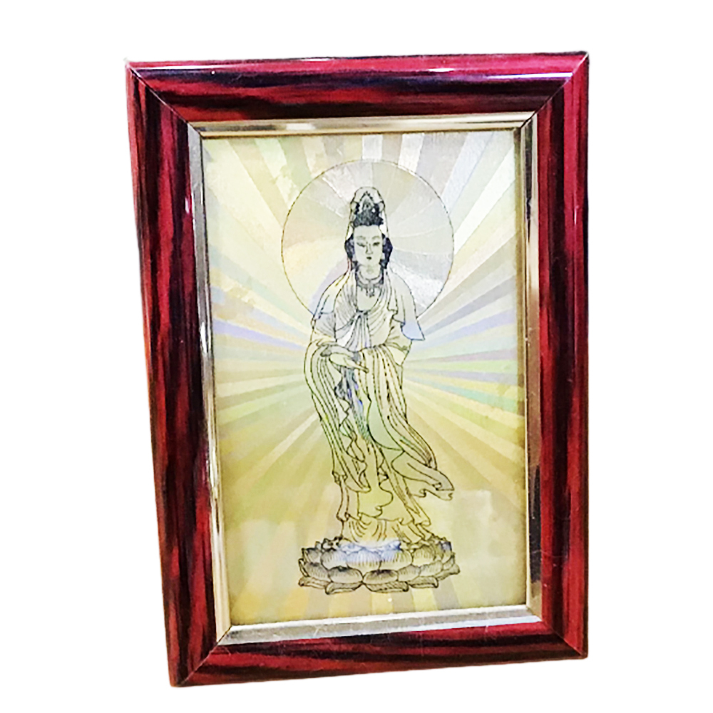 白衣觀音雷射金相框 12*8公分  【十方】114108