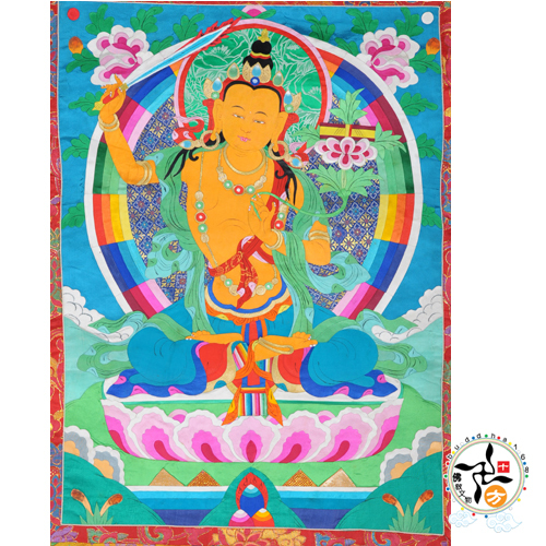 文殊菩薩{手繪堆繡}唐卡極品【十方】135308