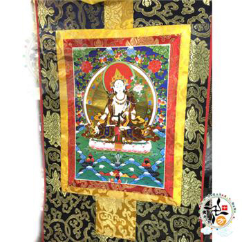 白度母{緞布)唐卡60A【十方】144400