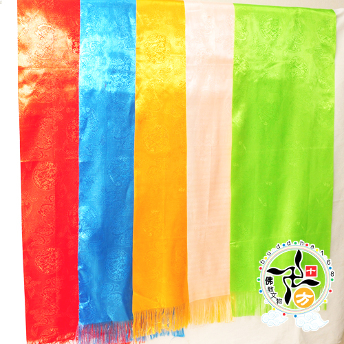 哈達龍鳳絲布綠色180-214*45cm 大【十方】144825