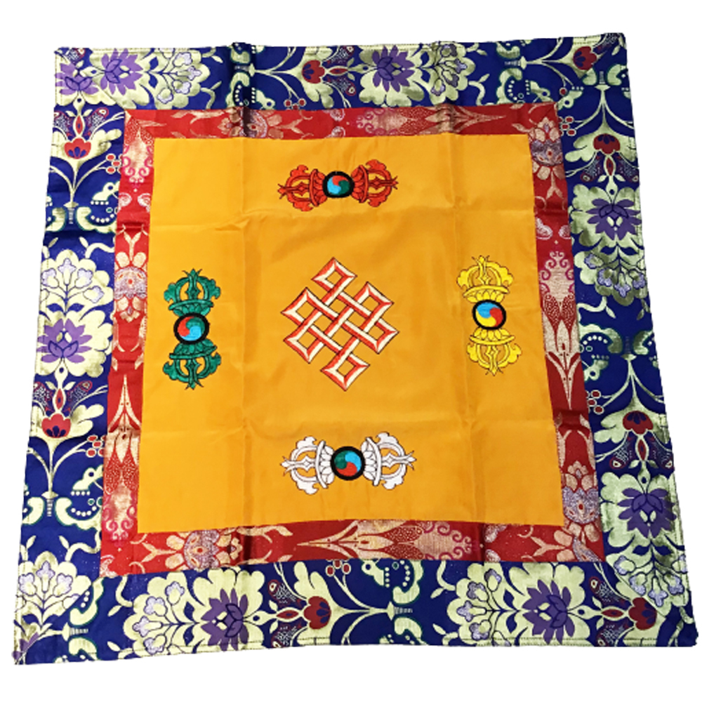 吉祥結&金剛杵尼泊爾刺繡桌布80公分【十方】150724