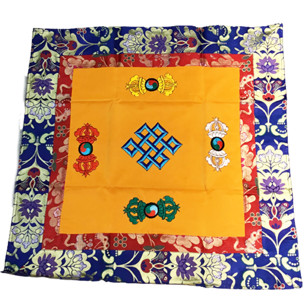 吉祥結&金剛杵尼泊爾刺繡桌布80公分【十方】150722