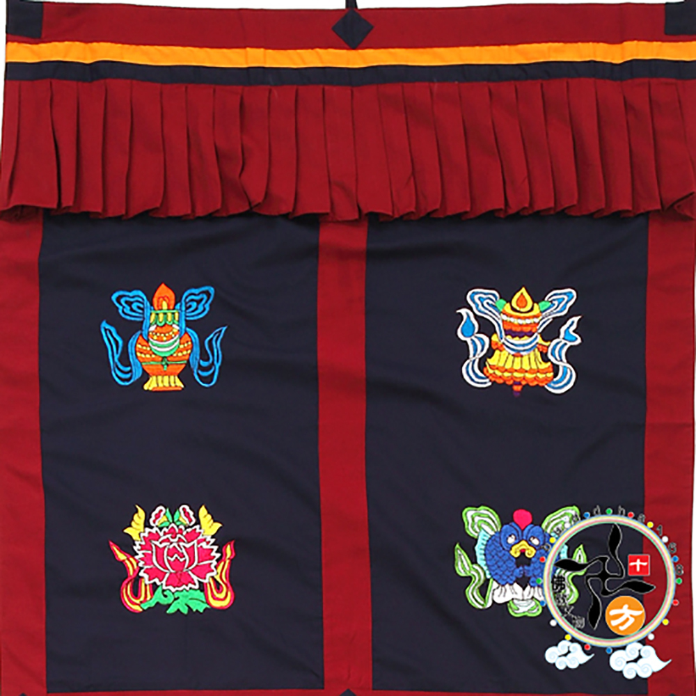 八吉祥門簾{藍色}【十方】124293