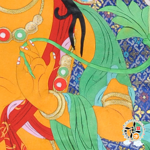 文殊菩薩{手繪堆繡}唐卡極品【十方】135308