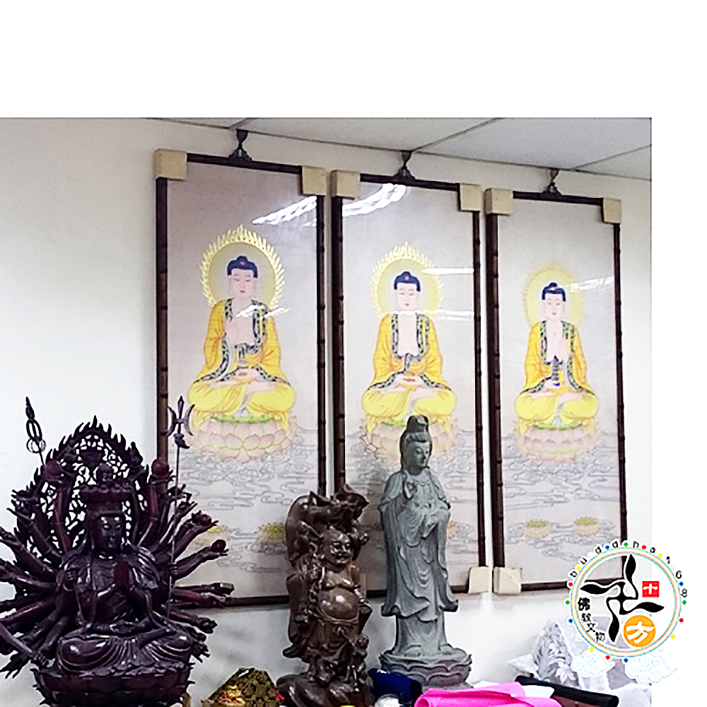 三寶佛手繪畫框【十方】137304