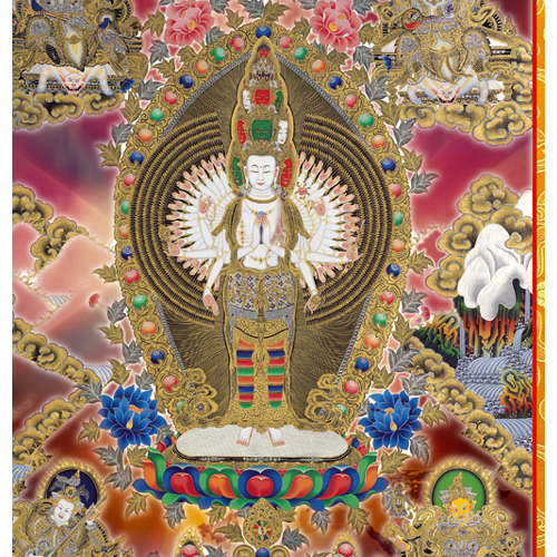 千手觀音{油畫布}掛圖捲軸高90公分B【十方】139906