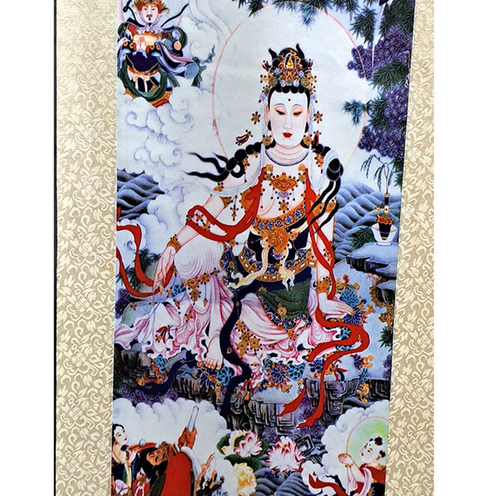 觀自在菩薩{絲綢}掛圖 高90*36公分【十方】139766