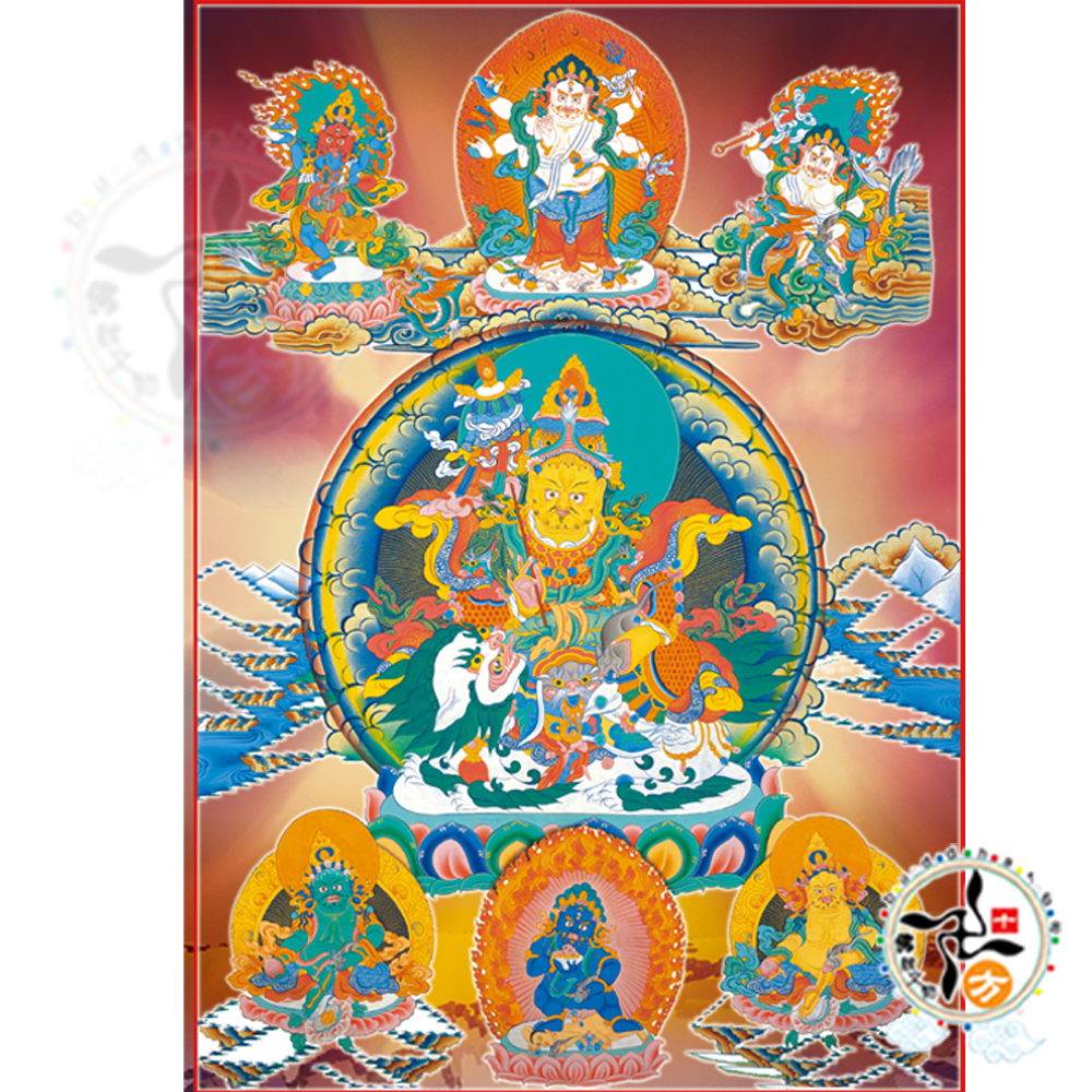 五路財神木框掛圖24*33公分 【十方】【十方】147545