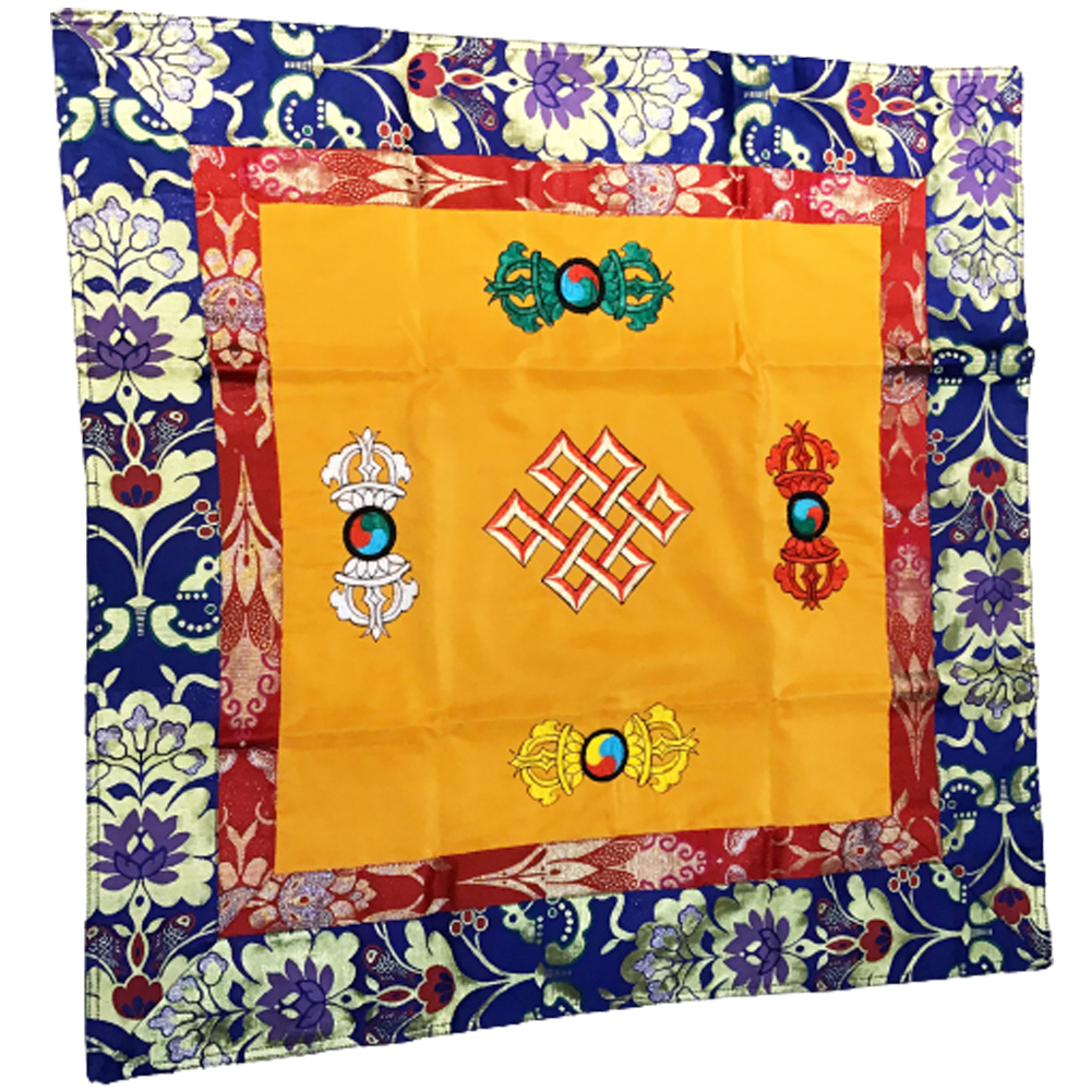 吉祥結&金剛杵尼泊爾刺繡桌布80公分【十方】150724