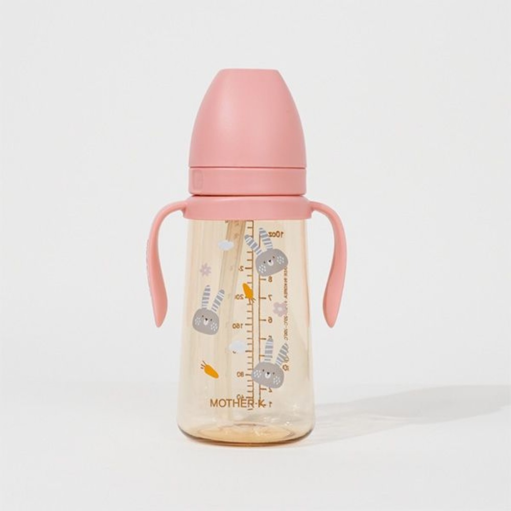 韓國 Mother-K PPSU吸管杯 300ml 粉紅色