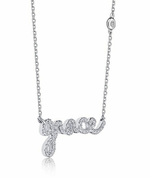 18K White Gold "grace" Diamond Necklace