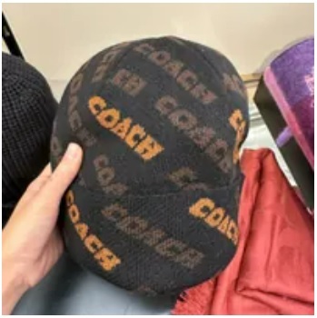 [S] COACH CK711 CCH TXT KNT BN,BLACK/SADDLE, 722947670701 (SCO567)