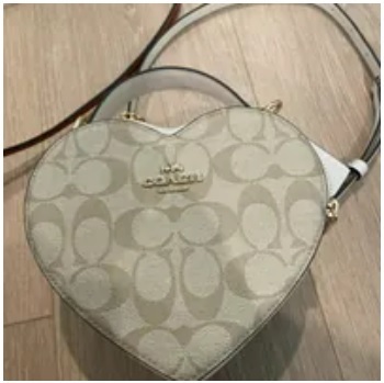 [S] COACH CJ450 SIGNATURE HEART CROSSBODY,IM/LIGHT KHAKI/CHALK, 195031867170 (SCO572)