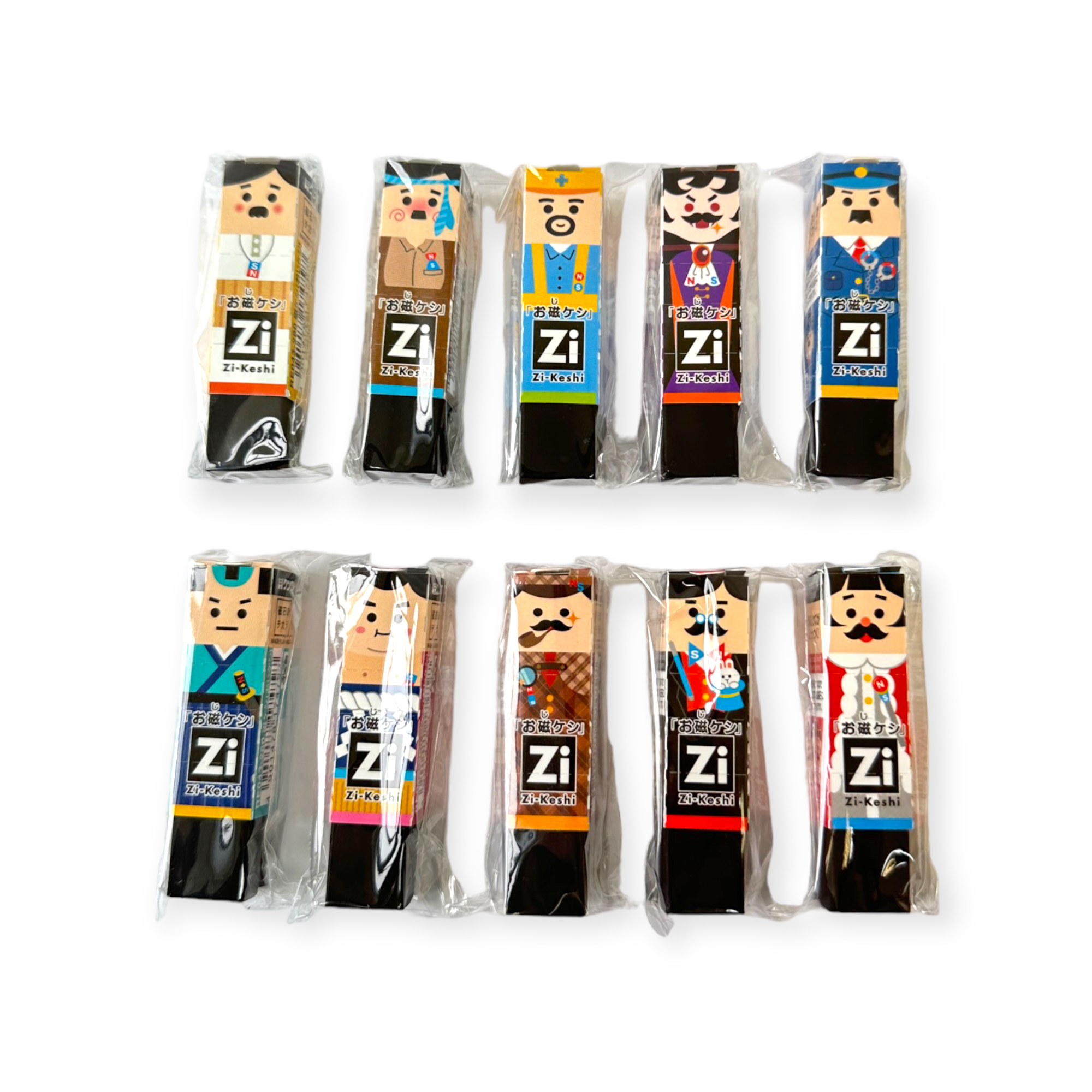 Kutsuwa Zi-Keshi 磁力橡皮擦 職業種類-10款 (單個隨機出貨)