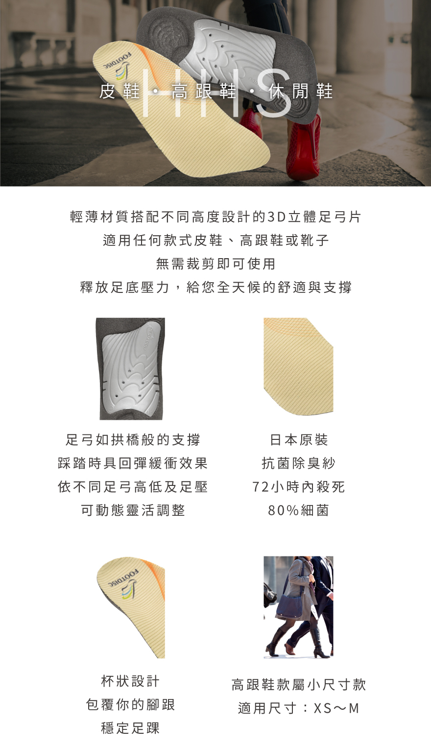 HHS/MDS-廣用款科技足墊(橘色支撐款)