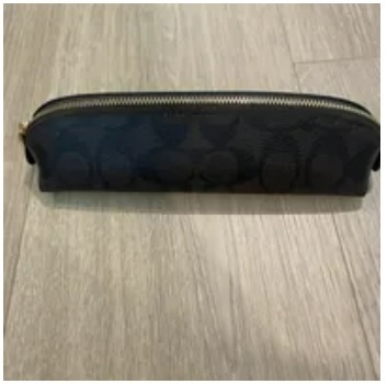 [S] COACH C6333 SIGNATURE LEATHER PENCIL CASE,IM/BROWN/BLACK, 195031690013 (SCO577)