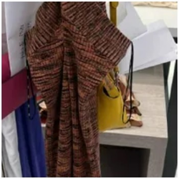 [S] DKNY CROSSOVER SPACE DYE SWEATER DRESS BLACK/RED OCHRE, P3EUBJ29-EJD [FINAL SALE] (SD675)