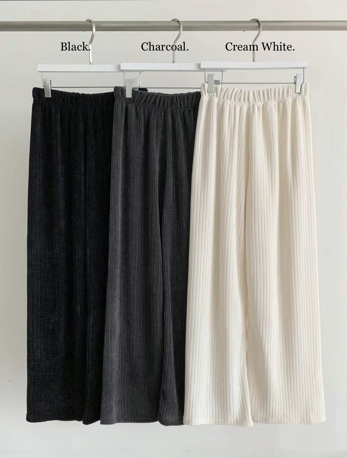 韓國製$129 三色入冬日感厚軟免燙軟絨Knit Pants