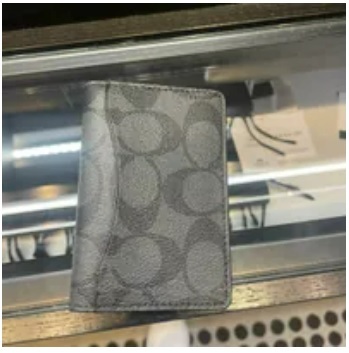 [S] COACH CJ753 ID CARD WALLET SIGNATURE,CHARCOAL/BLACK, 195031947414 (SCO581)