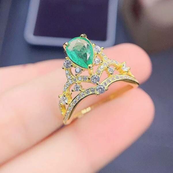 (11.22A)天然哥倫比亞祖母綠 戒指