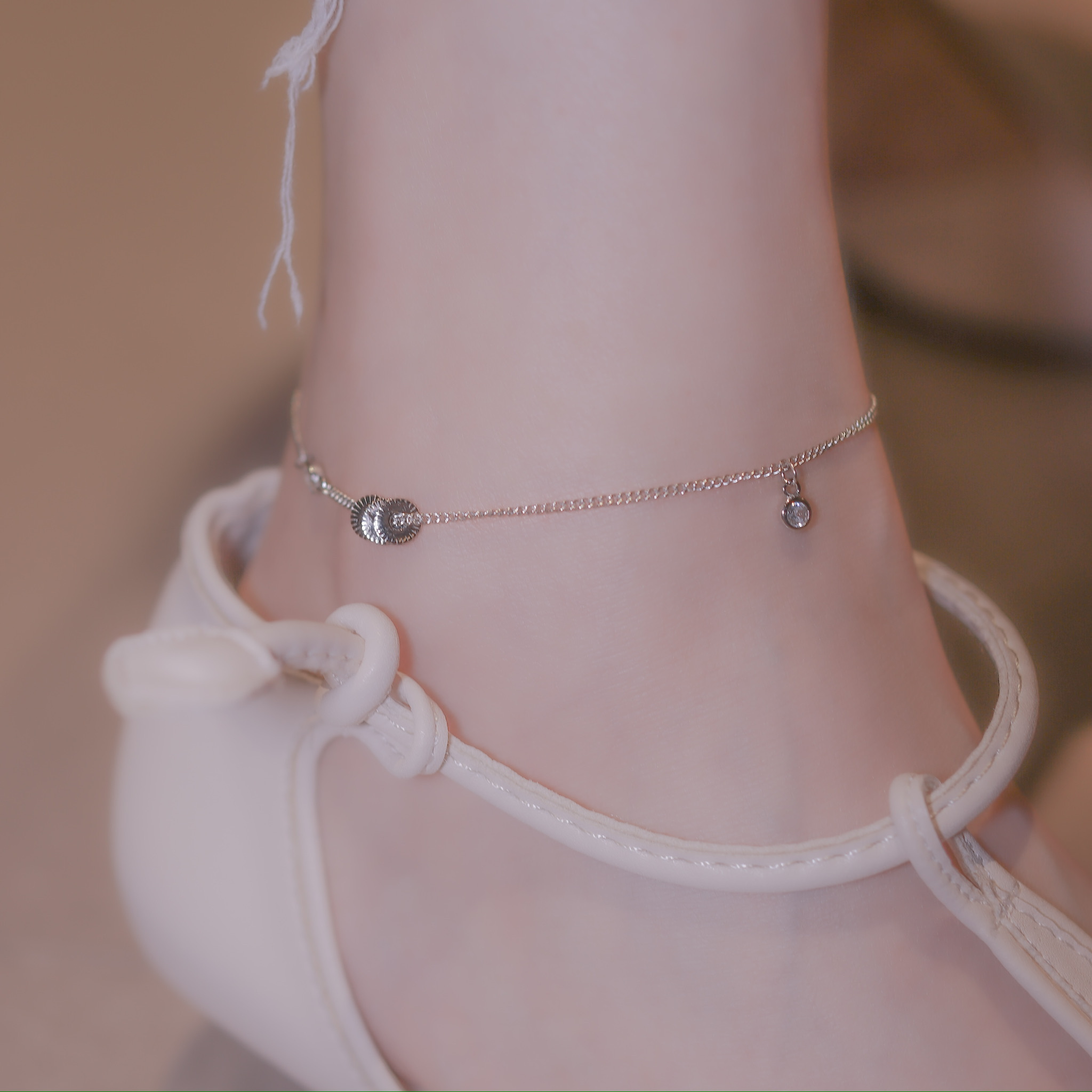 | 925 Silver・ White Gold | Capture Happiness Anklet | AN0092 |