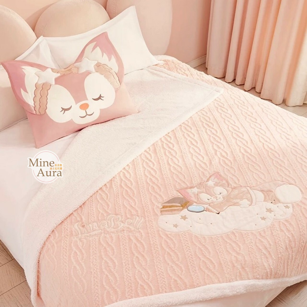 (限時特價) 玲娜貝兒 Lina bell 居家系列 耳朵造型 睡顏 大臉圖案 枕頭套 寢具 -上海迪士尼樂園