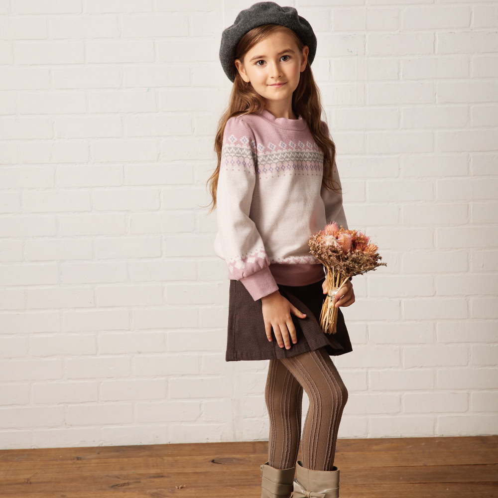 PIPPY氣質純棉緹花長袖上衣 肉桂