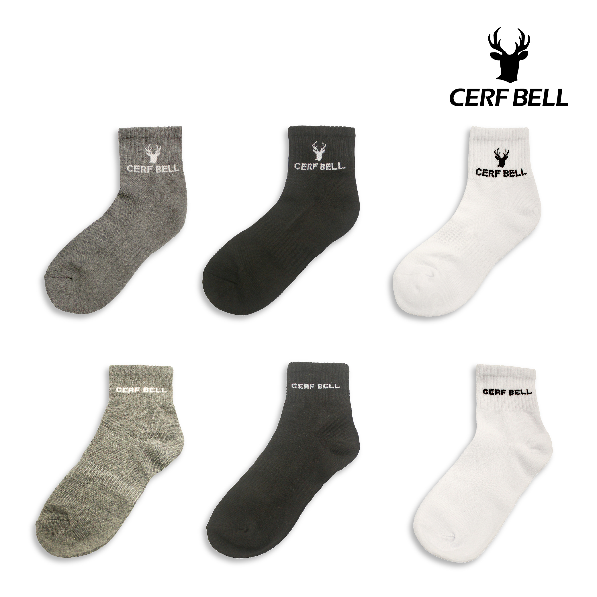 【肌柔】台灣製「防臭吸汗」氣墊防護運動棉中筒襪丨P1143