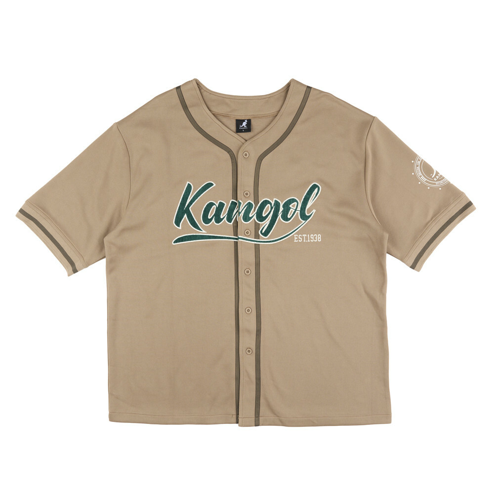 KANGOL 短袖 短T 卡其/深藍 棒球衣 五分袖 棒球襯衫 復古 中性 63551014-