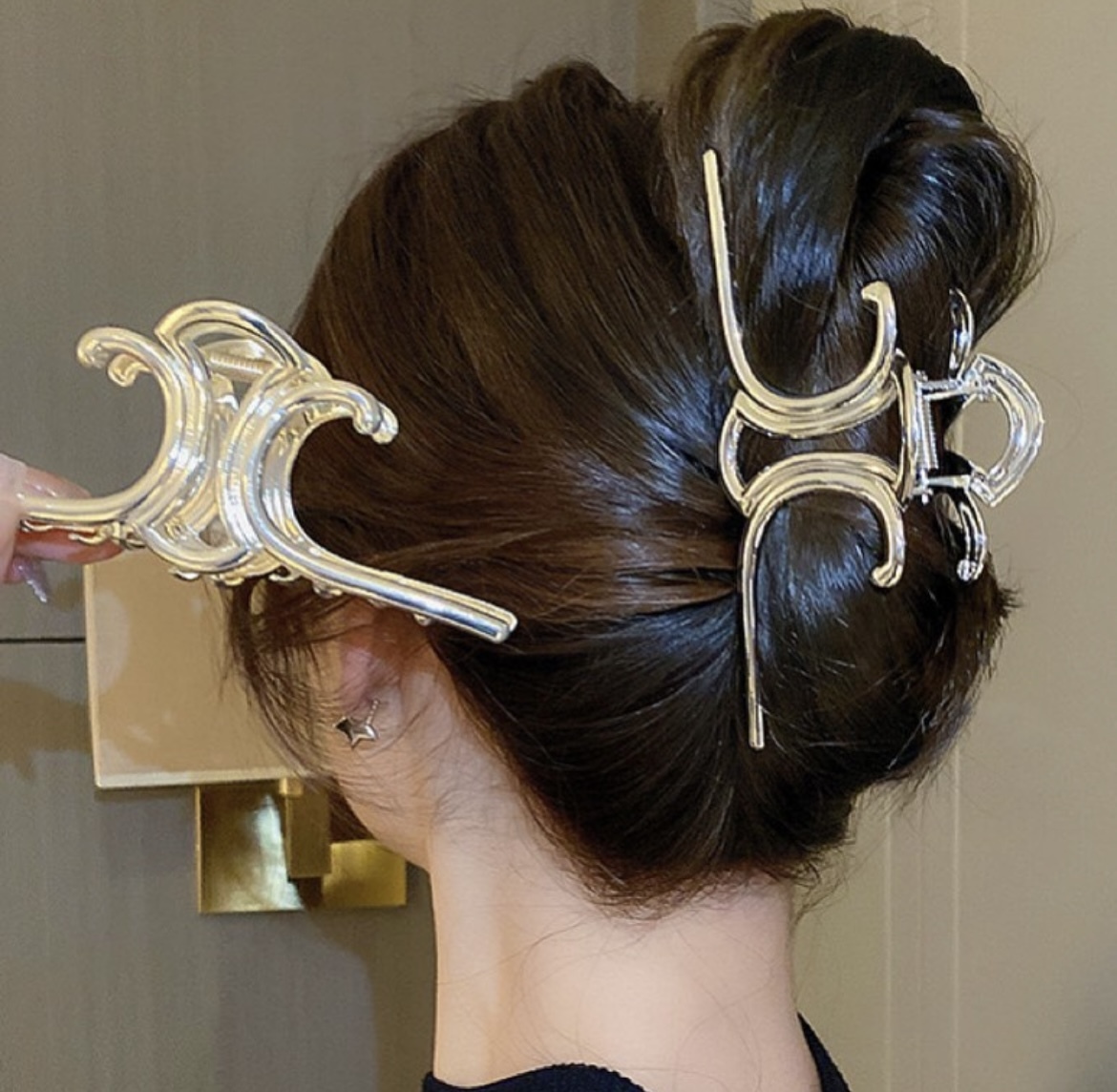 經典凱旋門 金銀屬髮夾