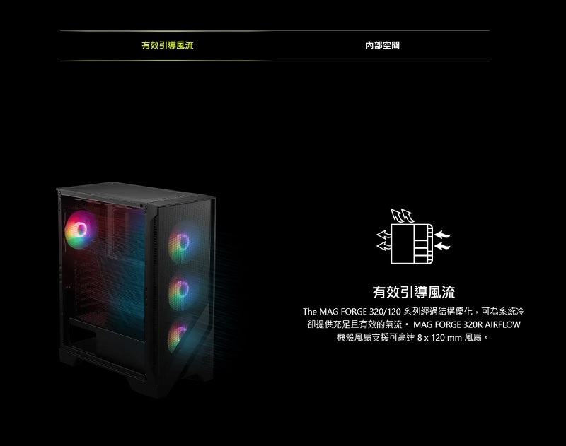 米特3C數位–MSI 微星 MAG FORGE 120A AIRFLOW 電腦機殼
