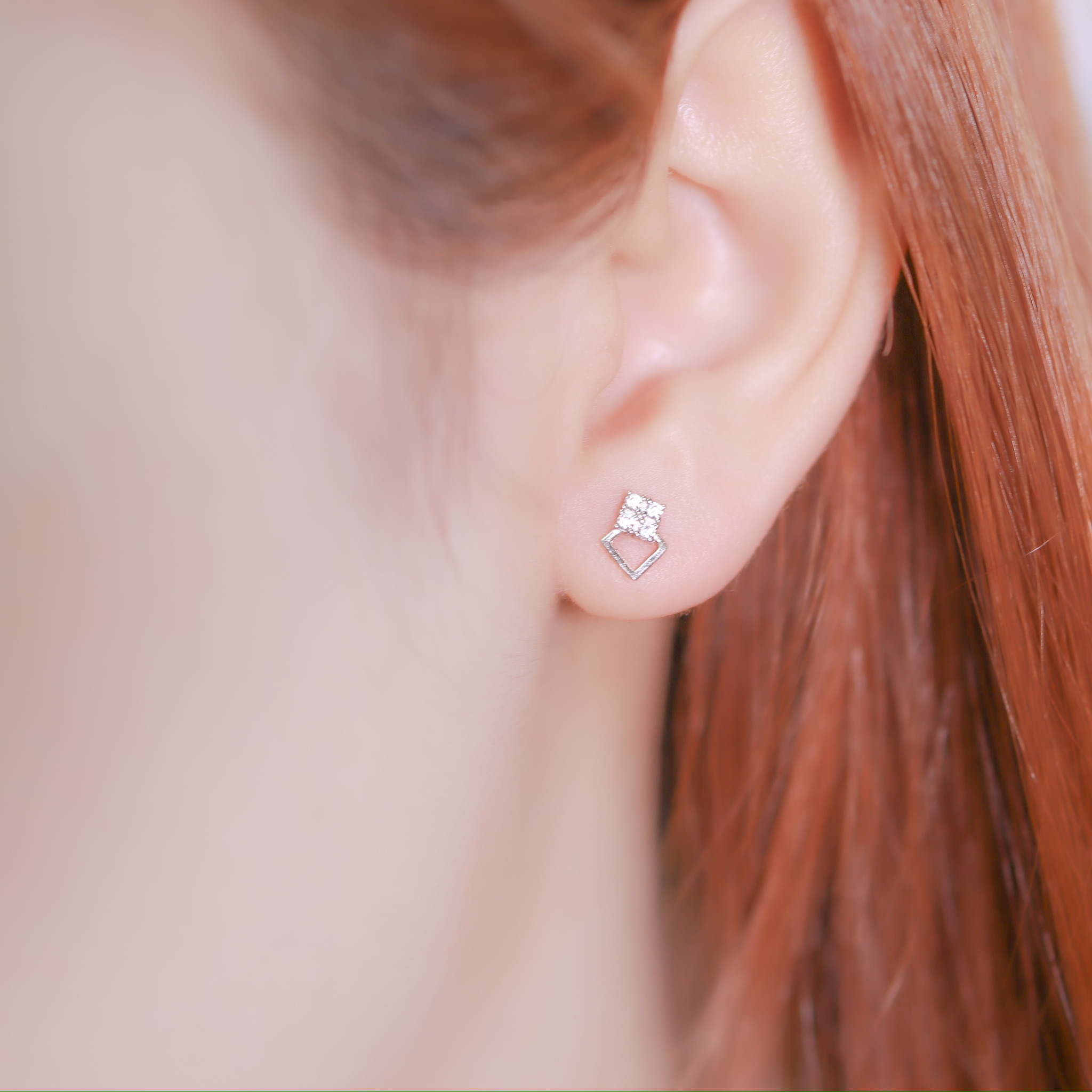 | 925純銀 | 框住方糖耳環 | EA0689 |