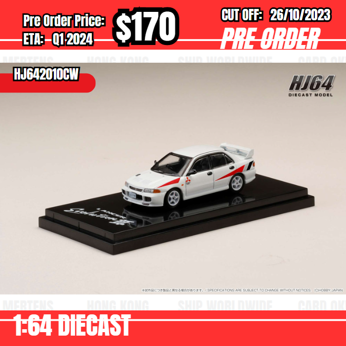 PO-$170 * Hobby Japan *1:64 MITSUBISHI LANCER RS EVOLUTION III RALLY STRIPE HJ642010CW [OD20/10]