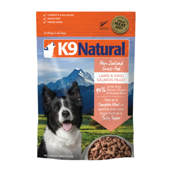 K9 Natural Freeze-Dried Dog Food Lamb & King Salmon Feast 500g/1.8kg/3.6kg