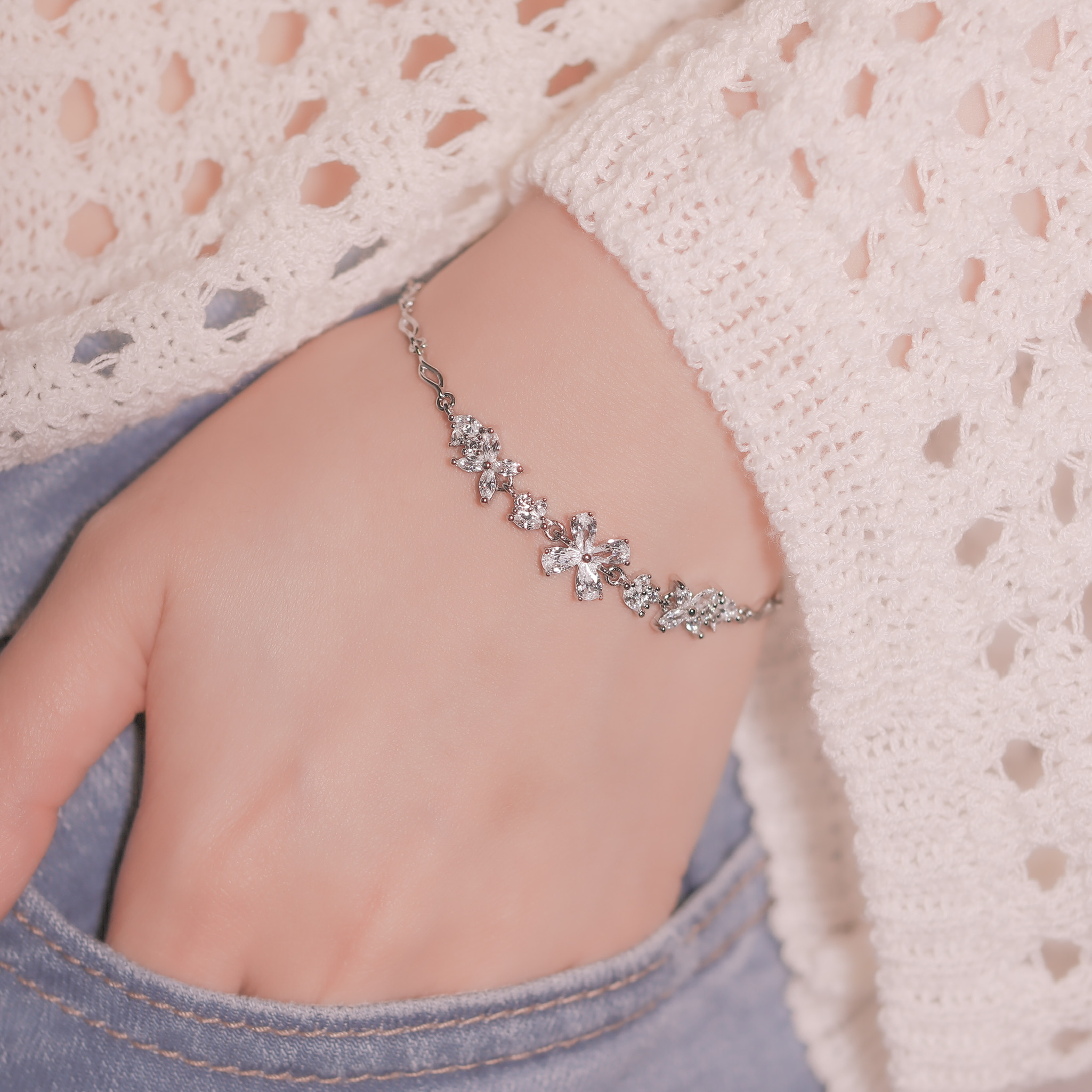 | 925純銀・白金 | 幸福之蘊軟手鐲 | BR0952 |