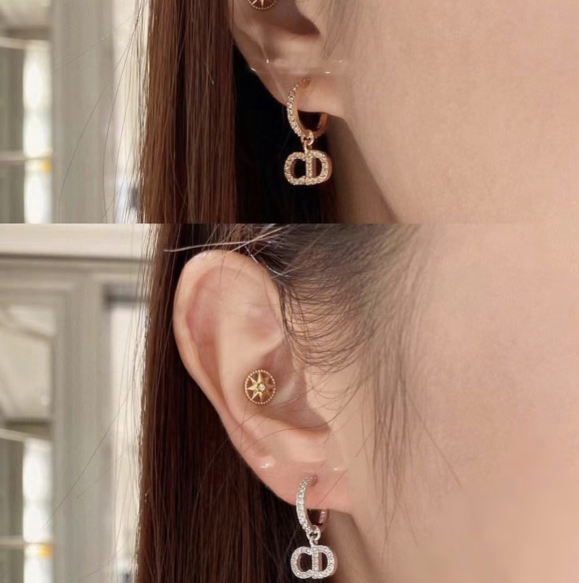 18k夢幻CD金銀鑽”高奢定製耳釘墜