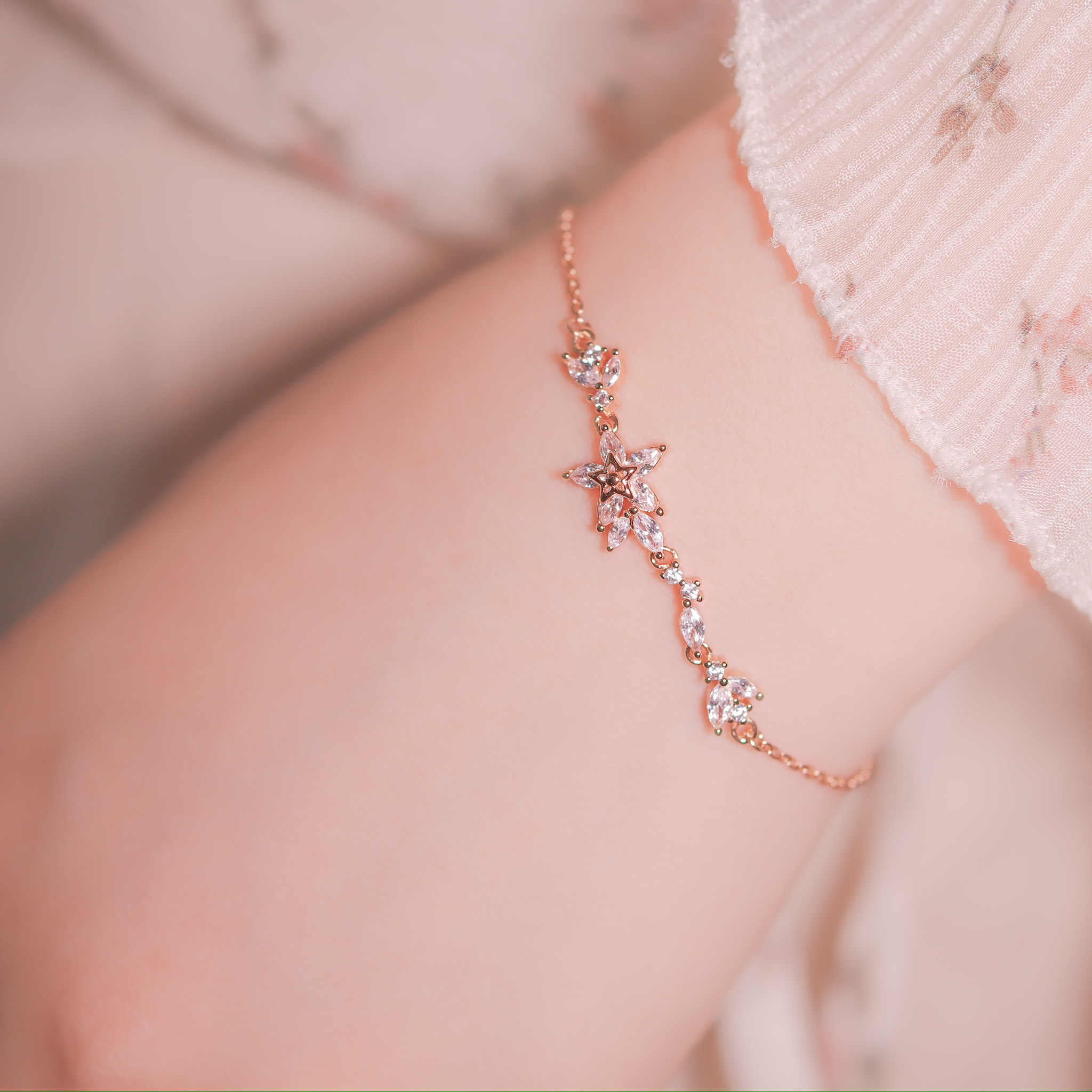 | 925純銀・ 玫瑰金 | 花漾般的日子手鏈 | BR0971 |