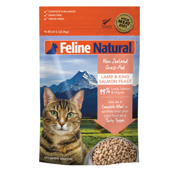 Feline Natural Freeze-Dried Lamb and King Salmon Feast 320G