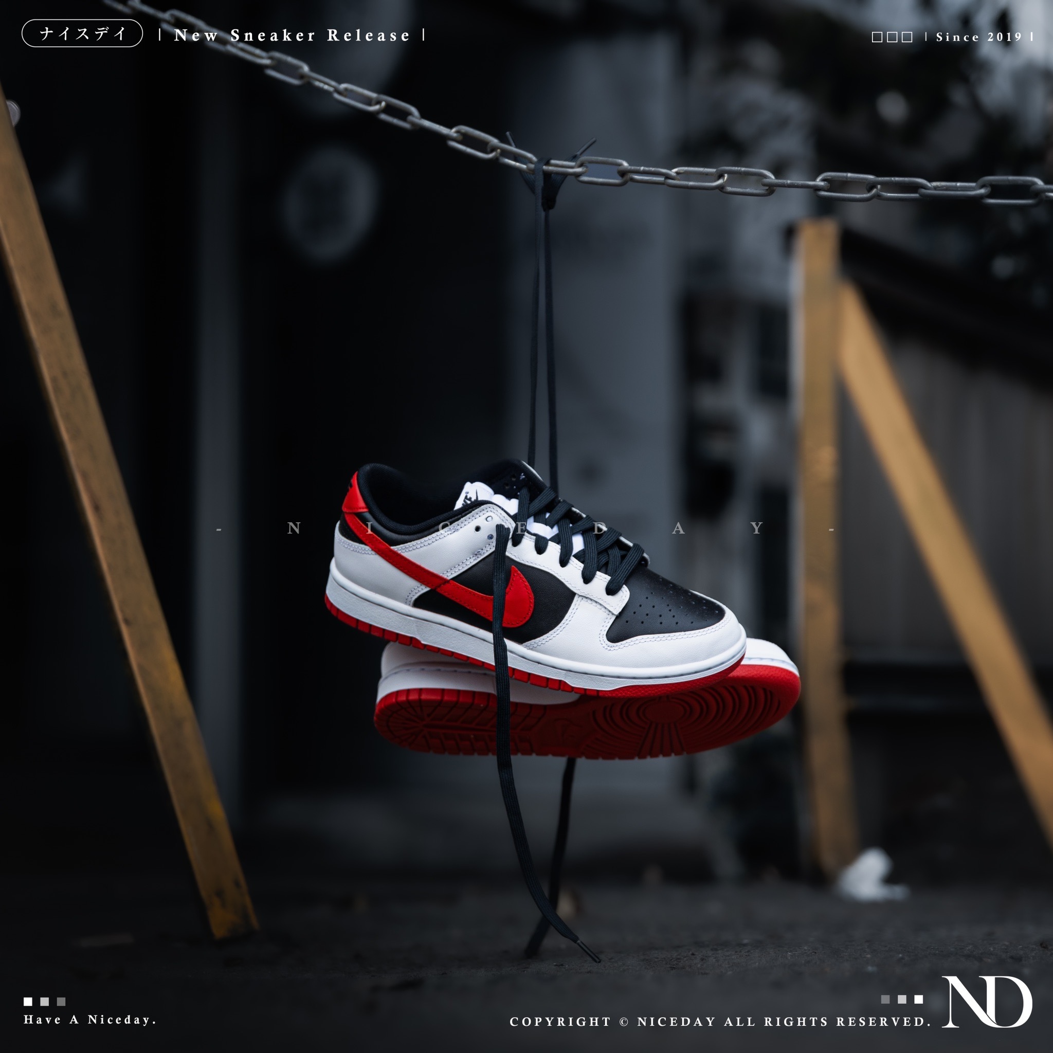 NICEDAY 代購 Nike Dunk Low 反轉 宇智波熊貓 黑 白 紅 男女尺寸 FD9762-061