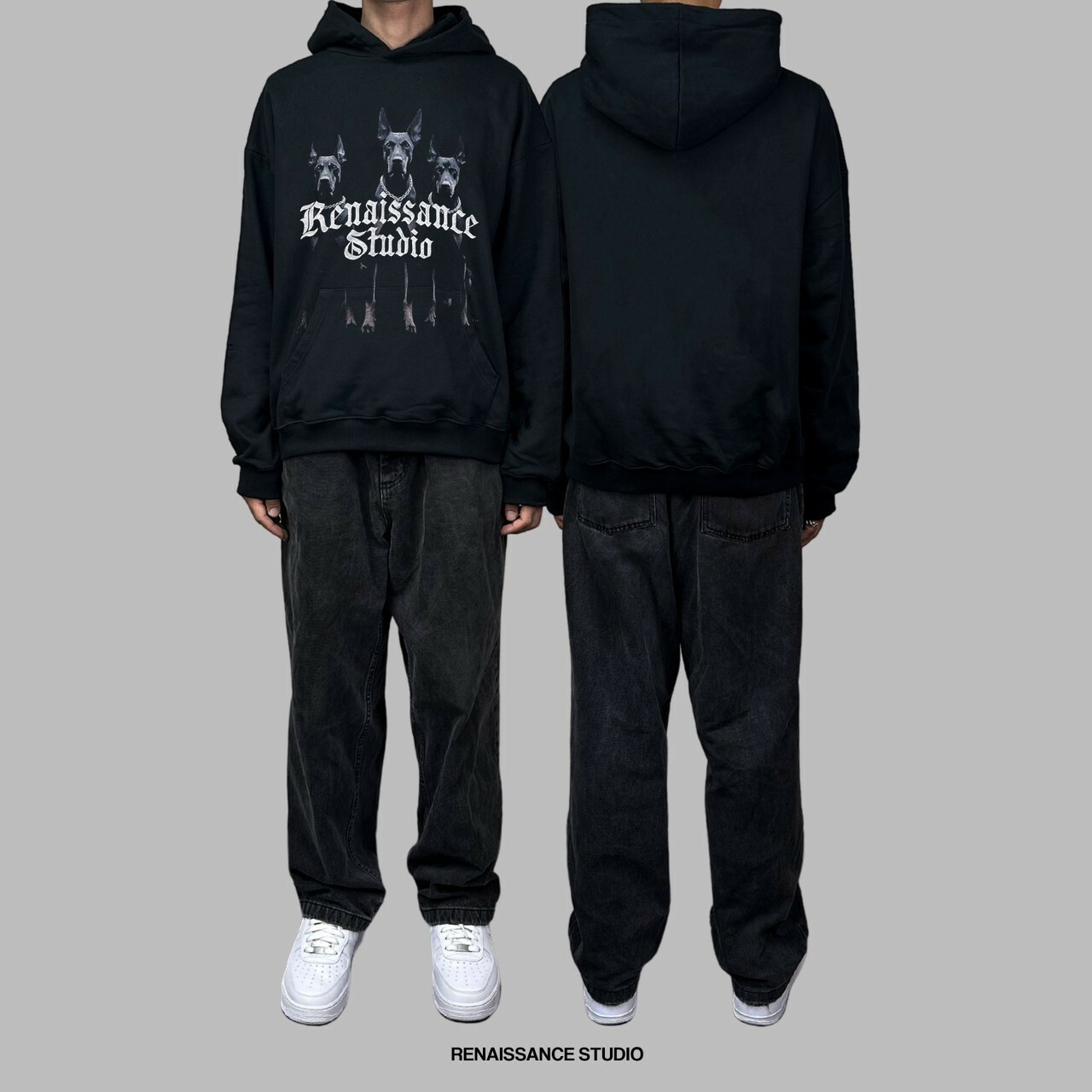 RENAISSANCE 杜賓犬Logo帽T ‘’ Three Doberman Hoodie‘’